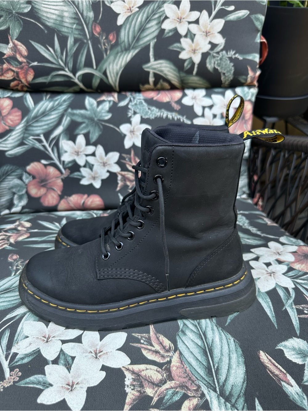 Dr. Martens Black Lace-Up Platform Combat Boots